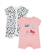 Mothercare Little Leopard Rompers - 2 Pack