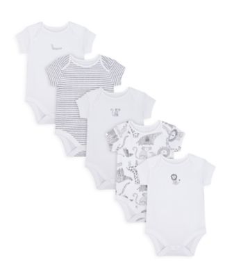 Babygrow Vests Age 0-3 Mths NEW Mothercare 5 Pack Short Sleeve Baby Bodysuits