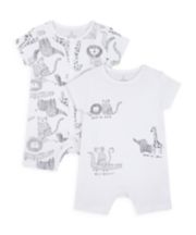 Mothercare Monochrome Rompers - 2 Pack
