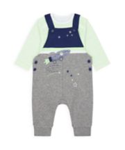 Mothercare Rocket Dungarees And Bodysuit Set
