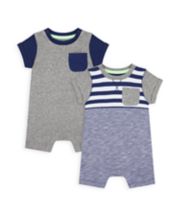 Mothercare Panel Rompers - 2 Pack