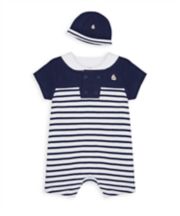 Mothercare Heritage Navy Stripe Romper And Hat