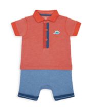 Mothercare Dino Mock Pique Top And Shorts Romper