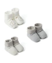 Mothercare My First Sock Top Baby Booties - 3 Pack
