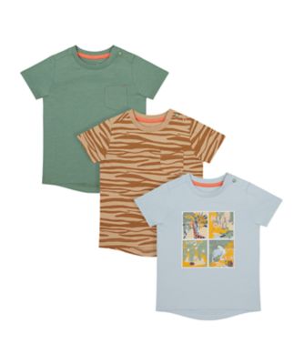 Mothercare Travel Blog 3Pk Animal Short Sleeve T-Shirt - 3 Pack