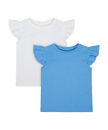 Mothercare Blue And White Vest T-Shirts - 2 Pack