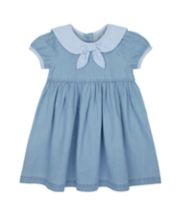 Mothercare Chambray Dress With Striped Collar