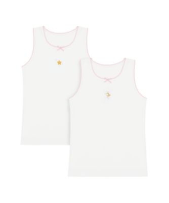Mothercare Girls Fairy White Vests - 2 Pack
