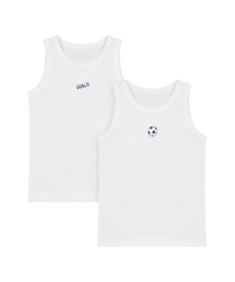 Mothercare Boys Football White Vests - 2 Pack