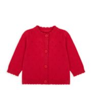 Mothercare Red Pointelle Knitted Cardigan