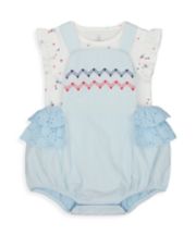 Mothercare Blue Striped Bibshorts And Bodysuit Set