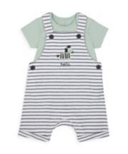 Mothercare Zebra Striped Jersey Bibshorts And Bodysuit Set