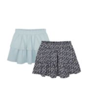 Mothercare Blue And Navy Floral Skirts - 2 Pack