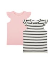 Mothercare Pink And Striped Vest T-Shirts - 2 Pack