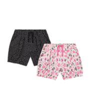 Mothercare Black And Leopard-Print Shorts - 2 Pack