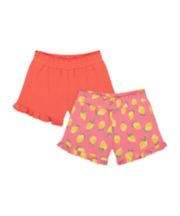 Mothercare Coral And Lemon-Print Shorts - 2 Pack