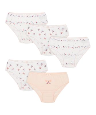 Mothercare Girls Butterfly Pink Briefs - 5 Pack