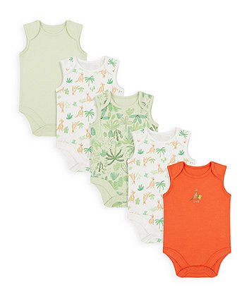 Mothercare Jump For Joy Bodysuits - 5 Pack