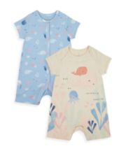 Mothercare Under The Sea Rompers - 2 Pack