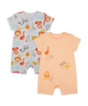 Mothercare Animal Friends Rompers - 2 Pack