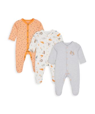 Mothercare Boys Animal Alphabet Sleepsuits - 3 Pack