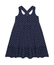 Mothercare Navy Spot Tiered Dress