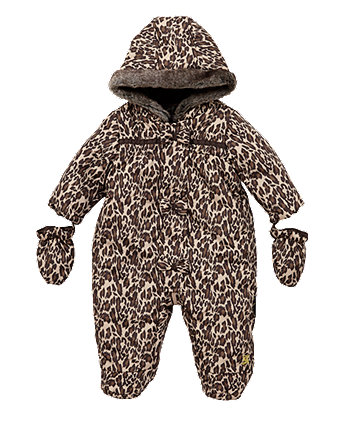 Baby K Leopard Print Snowsuit | outerwear | Mothercare