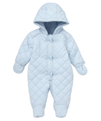 Mothercare Baby Newborn Boy's Quilted Snowsuit- Blue Hooded | eBay