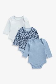 Mothercare Blue Animal-Print Bodysuits - 3 Pack