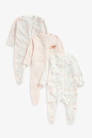 Mothercare Little Horse Sleepsuits - 3 Pack