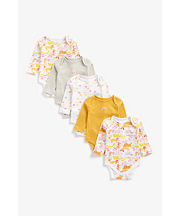 Mothercare Little Dog Bodysuits - 5 Pack
