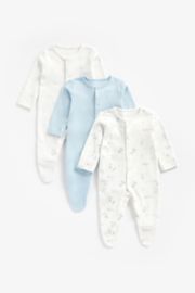 Mothercare Cloud And Balloon Organic Cotton Sleepsuits - 3 Pack