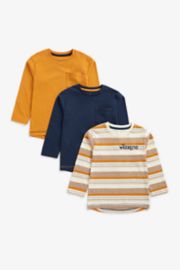 Mothercare Weekend Long-Sleeved T-Shirts - 3 Pack