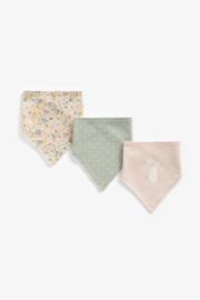 Mothercare Bunny, Spot And Floral Bandana Bibs - 3 Pack