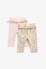 Mothercare Pink And Floral Leggings - 2 Pack