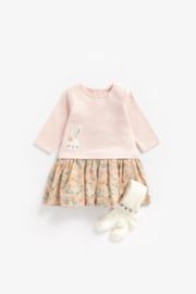 Mothercare Bunny Twofer Dress And Tights Set
