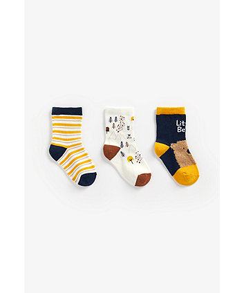 Mothercare Little Bear Socks - 3 Pack