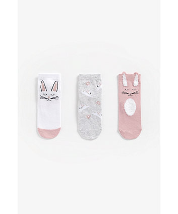 Mothercare Novelty Bunny Socks - 3 Pack