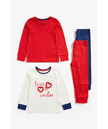 Mothercare Love And Smiles Pyjamas - 2 Pack