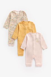 Mothercare Bunny And Floral Footless Sleepsuits - 3 Pack