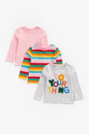 Mothercare Do Your Thing Long-Sleeved T-Shirts - 3 Pack