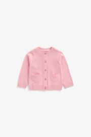 Mothercare Pink Heart Pocket Knitted Cardigan