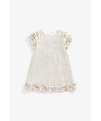 Mothercare Gold Dress With Ruffles