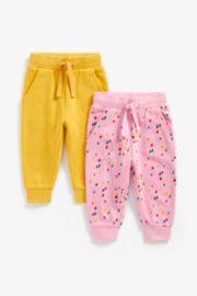 Mothercare Pink Spot And Mustard Joggers - 2 Pack