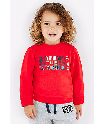 Mothercare Red Sweat Top And Grey Hoody Set