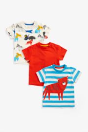 Mothercare Tiger, Animal And Red T-Shirts - 3 Pack
