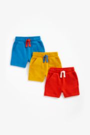 Mothercare Blue, Yellow And Red Jersey Shorts 3-Pack