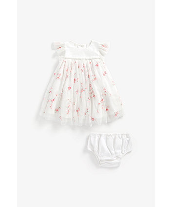 Mothercare Embroidered Dress And Knickers Set