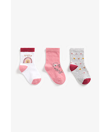 Mothercare Happy Rainbow Socks - 3 Pack