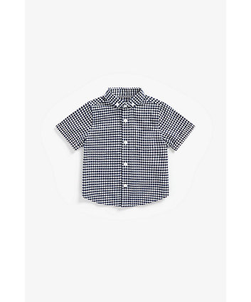Mothercare Navy Gingham Oxford Shirt